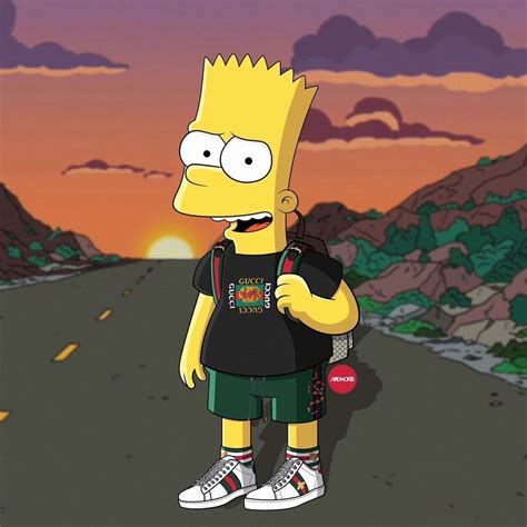 black bart simpson dressed in gucci|Gucci simpson wallpaper 4k.